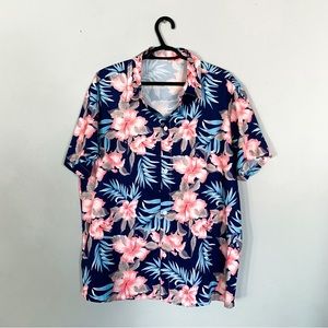 SHEIN • Short Sleeved Floral Button Down Shirt